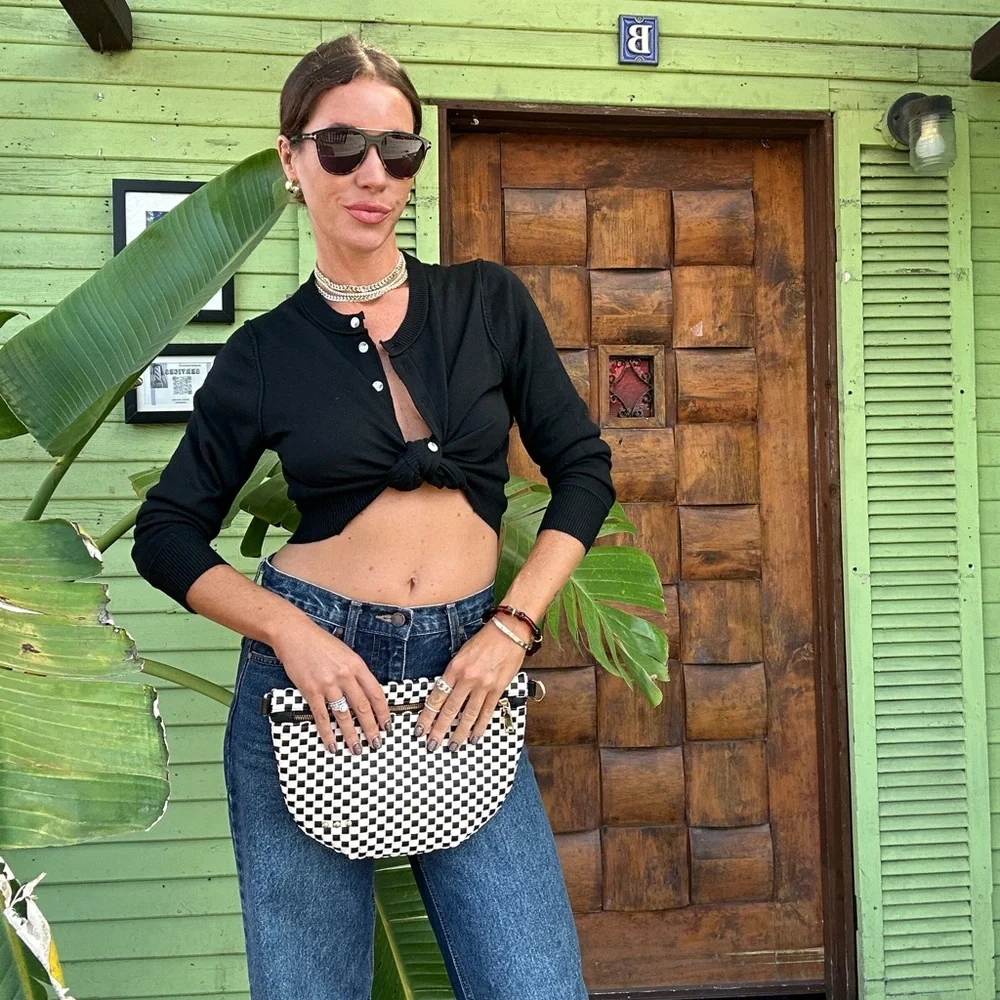 Checkered Black & White Clutch/Crossbody - Picture 3 of 3